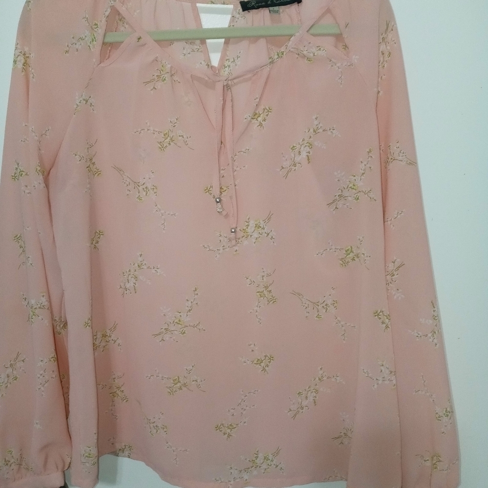 Rose&Olive Sheer Blouse Floral Pattern